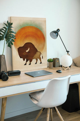 Blazing Sun Bison Print