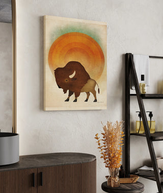 Blazing Sun Bison Print