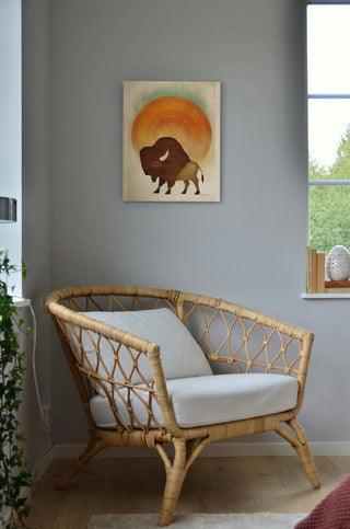 Blazing Sun Bison Print
