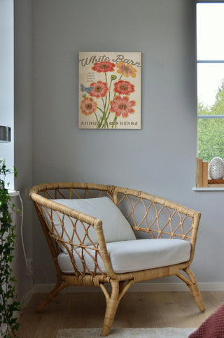 White Barn Flowers III Print