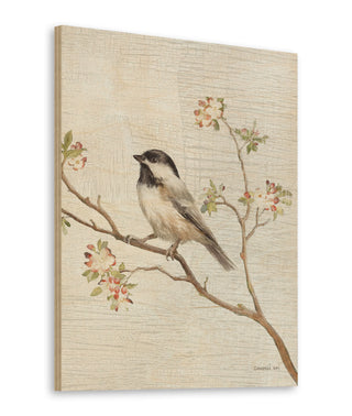 Black Capped Chickadee Vintage v2 Crop Print