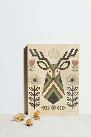 Folk Lodge Deer II Hygge Print