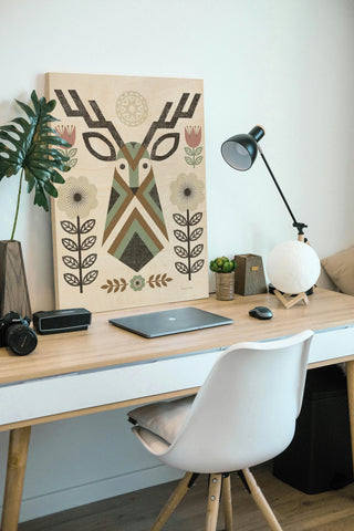 Folk Lodge Deer II Hygge Print
