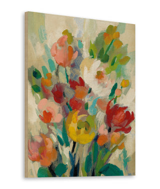 Tall Bright Flowers Cream I Print