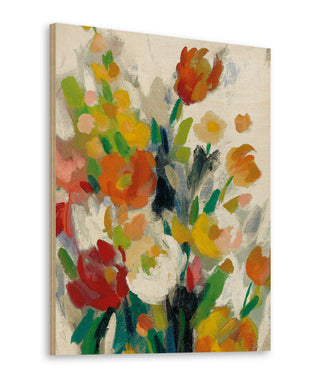 Tall Bright Flowers Cream II Print