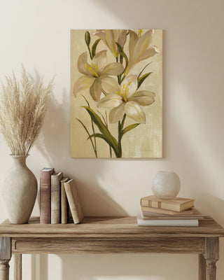 Elegant White Florals I Print