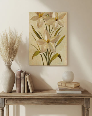 Elegant White Florals II Print