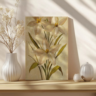 Elegant White Florals II Print