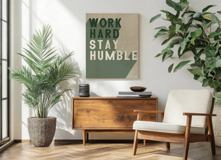 Work Hard Stay Humble Dark Crop Print