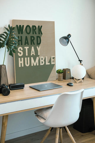 Work Hard Stay Humble Dark Crop Print