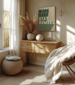 Work Hard Stay Humble Dark Crop Print