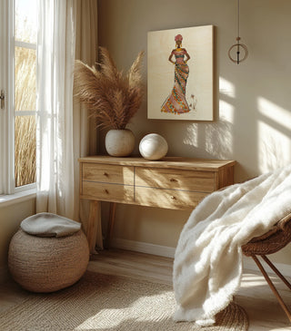 African Flair X No Vase Print