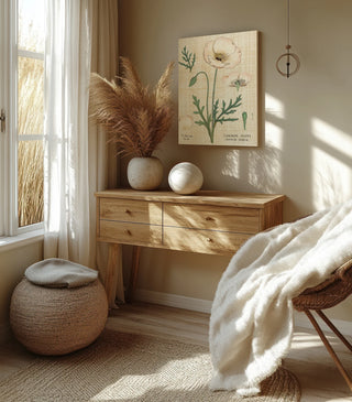 Poppy Chart Linen Print