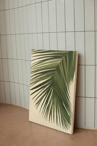 Retro Big Leaf II Reversed Green Print