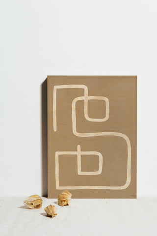 Abstract Squiggle I Desert Dark Print