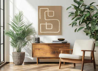 Abstract Squiggle I Desert Dark Print
