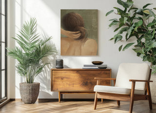 Thoughtful I Neutral Crop Print