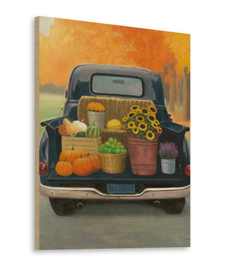 Fall Bounty III Truck Navy Print