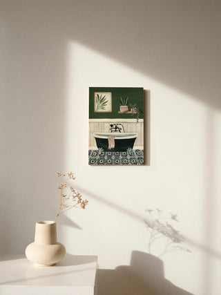 Green Bathroom I Print