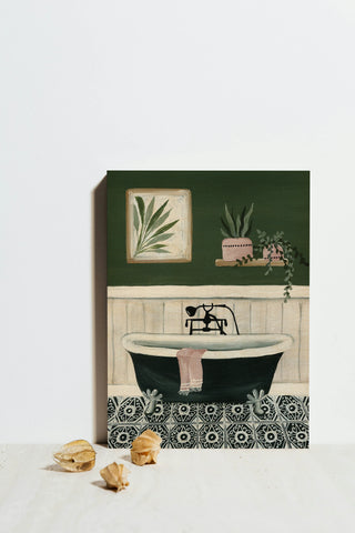 Green Bathroom I Print