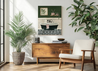 Green Bathroom I Print