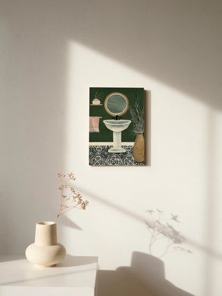 Green Bathroom II Print