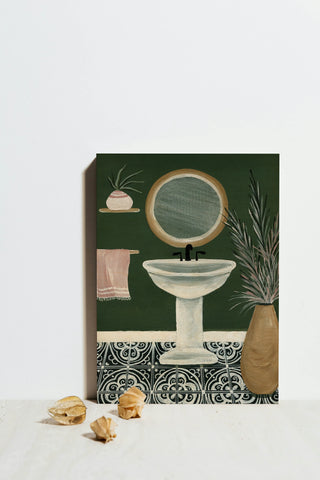 Green Bathroom II Print