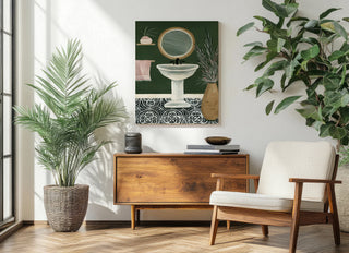 Green Bathroom II Print