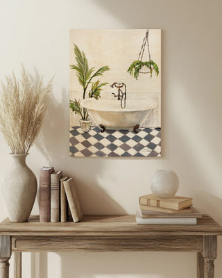 Crisp Cottage Bathroom I Vertical Print