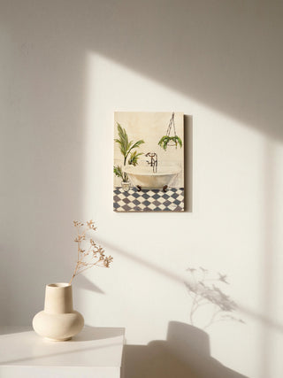 Crisp Cottage Bathroom I Vertical Print