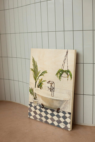 Crisp Cottage Bathroom I Vertical Print