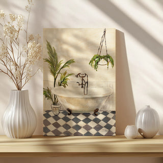 Crisp Cottage Bathroom I Vertical Print