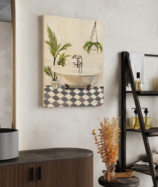 Crisp Cottage Bathroom I Vertical Print