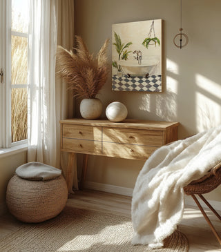 Crisp Cottage Bathroom I Vertical Print