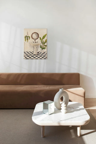 Crisp Cottage Bathroom II Vertical Print