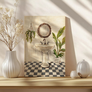 Crisp Cottage Bathroom II Vertical Print