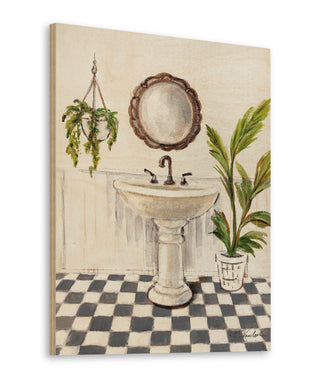 Crisp Cottage Bathroom II Vertical Print