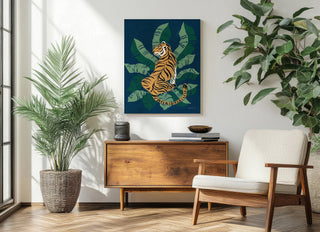 Sitting Tiger Print