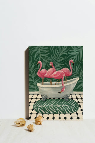 Flamingos in Tub Print