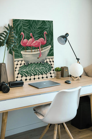 Flamingos in Tub Print
