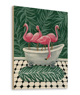 Flamingos in Tub Print