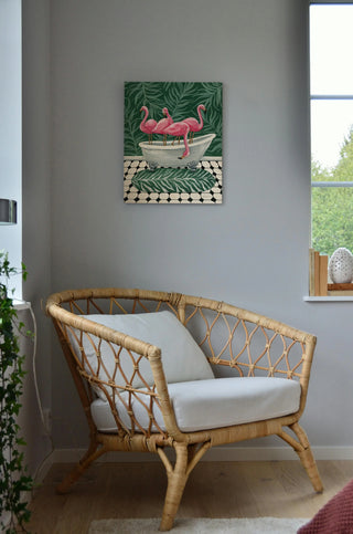 Flamingos in Tub Print