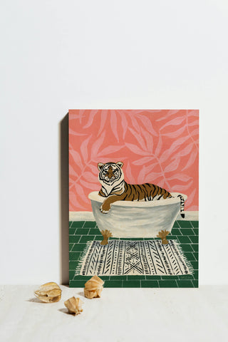 Tiger in Tub Print