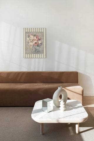Light Summer Blooms I with Stripes Print