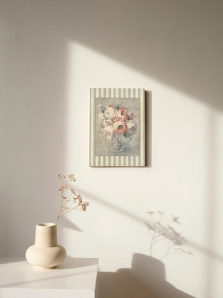 Light Summer Blooms I with Stripes Print