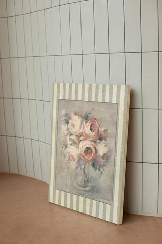 Light Summer Blooms I with Stripes Print