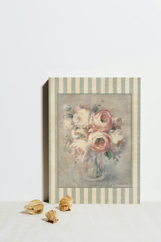 Light Summer Blooms I with Stripes Print