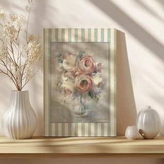 Light Summer Blooms I with Stripes Print