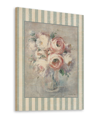 Light Summer Blooms I with Stripes Print
