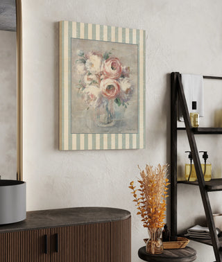 Light Summer Blooms I with Stripes Print